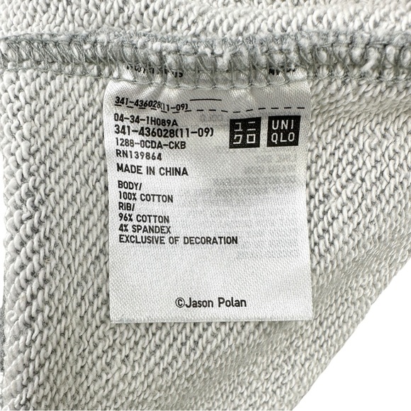 UT Uniqlo x Jason Polan Limited Edition New York Drawing Gray Sweatshirt sz M - Picture 8 of 9